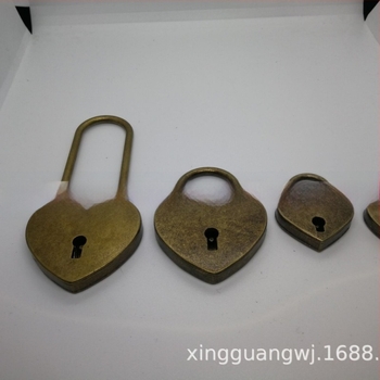 Antik stílusú poggyász zár, cink anyagú ipari zár, szív alakú emlékzár, Xingguang Sheng