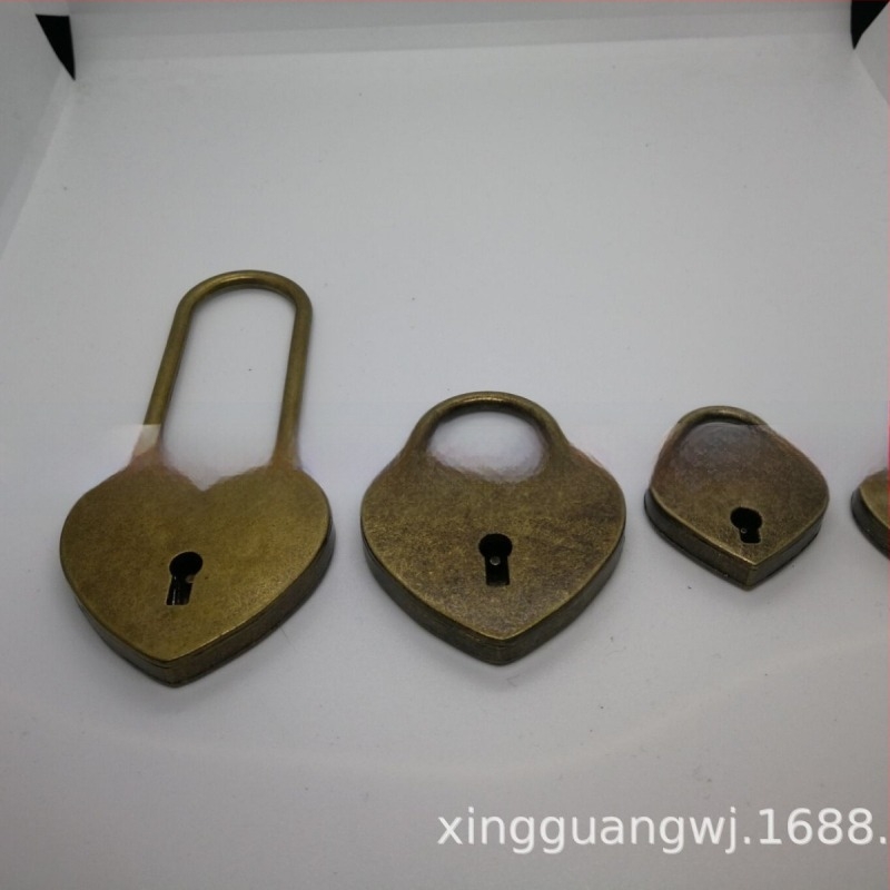 Antik stílusú poggyász zár, cink anyagú ipari zár, szív alakú emlékzár, Xingguang Sheng
