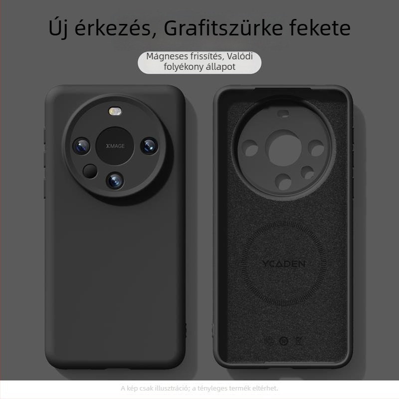 Huawei Mate80-hoz készült mágneses rögzítésű, ütésálló, folyékony szilikon védőtok