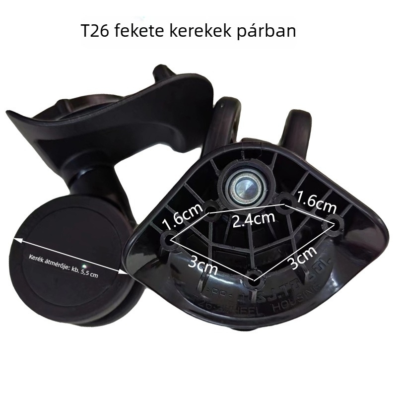 T26 360° forgó bőrönd kerék SJTOBOL – cserealkatrész, műanyag, 2023 tavasz