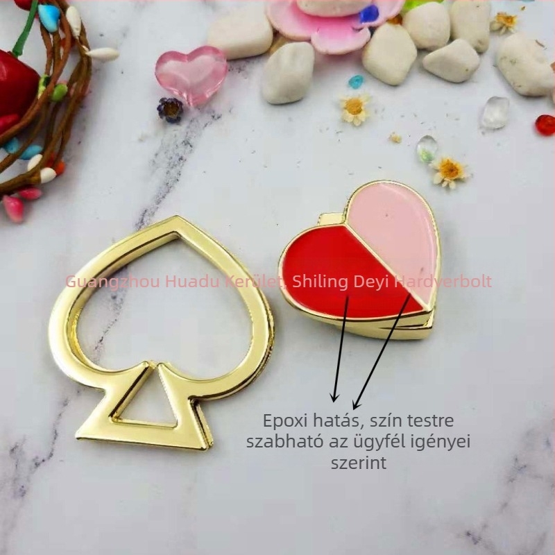 Bőröndzár, Peach Heart Epoxy Lock; Anyag: cink ötvözet; Súly: 40 g; Minden táskára alkalmas; Modell: a képen látható.