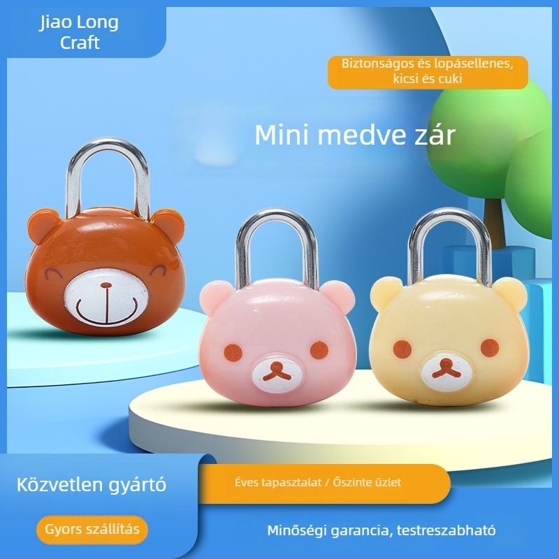 Bear lock háztartási lakat – Modell Bear lock, anyag Vas + ABS, táskákhoz, fiókokhoz és dobozokhoz, modern minimalista stílus
