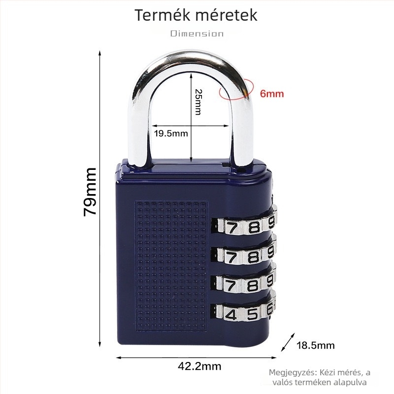 Ym-8024 Cinkötvözetből készült 4 számjegyű kombinációs zár edzőterem szekrényeihez, jelszóval történő feloldás