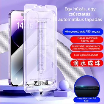 iPhone 13 Pro Max kijelzővédő üveg, edzett üveg, előre membrán, HD, anti-ujjlenyomat, teljes képernyő