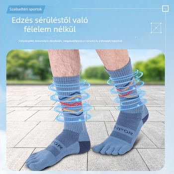 XINPOR Ötujjú zoknik törölközőtalppal, gyors száradás, csúszásmentes, Coolmax anyagú, futáshoz, túrázáshoz, kosárlabdához
