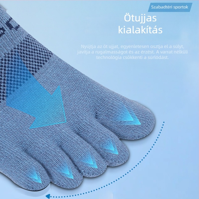 XINPOR Ötujjú zoknik törölközőtalppal, gyors száradás, csúszásmentes, Coolmax anyagú, futáshoz, túrázáshoz, kosárlabdához