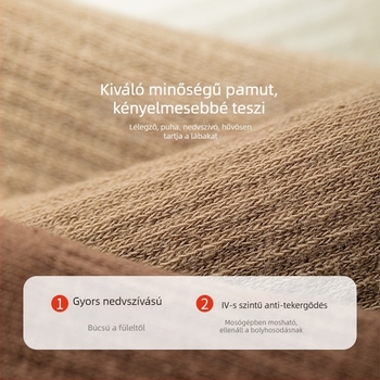 Ötujjas pamut sportzokni férfiaknak, középmagas szárú, nedvességfelszívó
