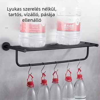 304 rozsdamentes acél törölközőtartó, falra szerelhető, fúrás nélküli, két részes készlet, modern stílus