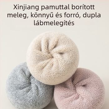 Női kétujjú zokni ősz-télre, fleece belsővel, pamut-keverék, középméretű hossz
