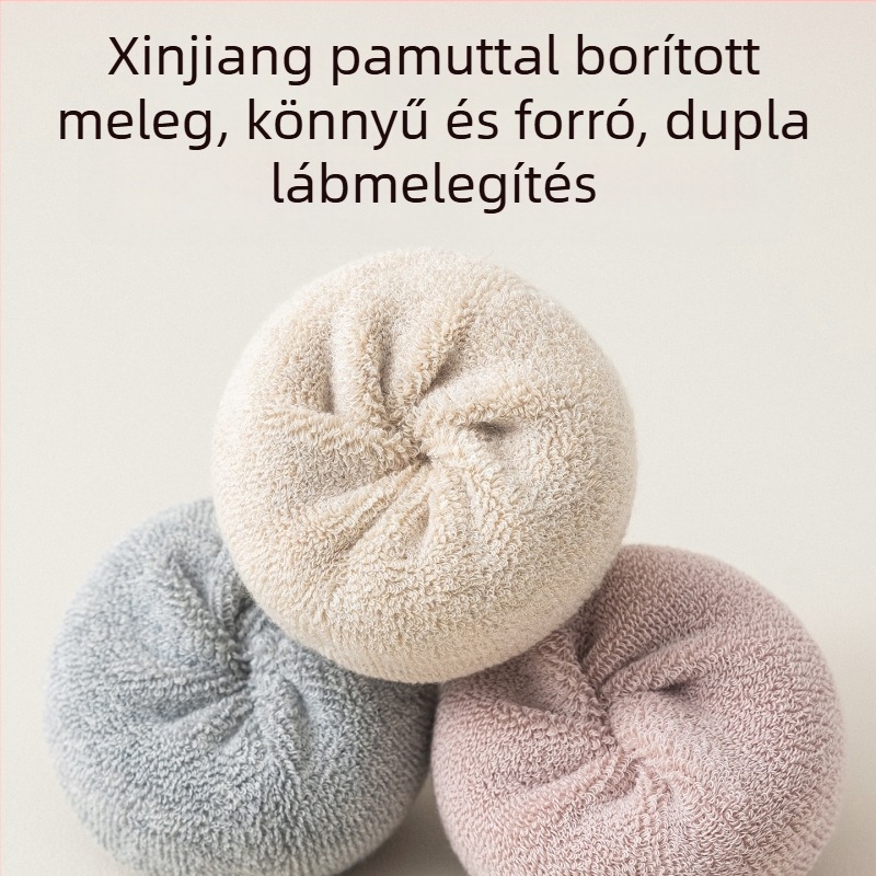 Női kétujjú zokni ősz-télre, fleece belsővel, pamut-keverék, középméretű hossz