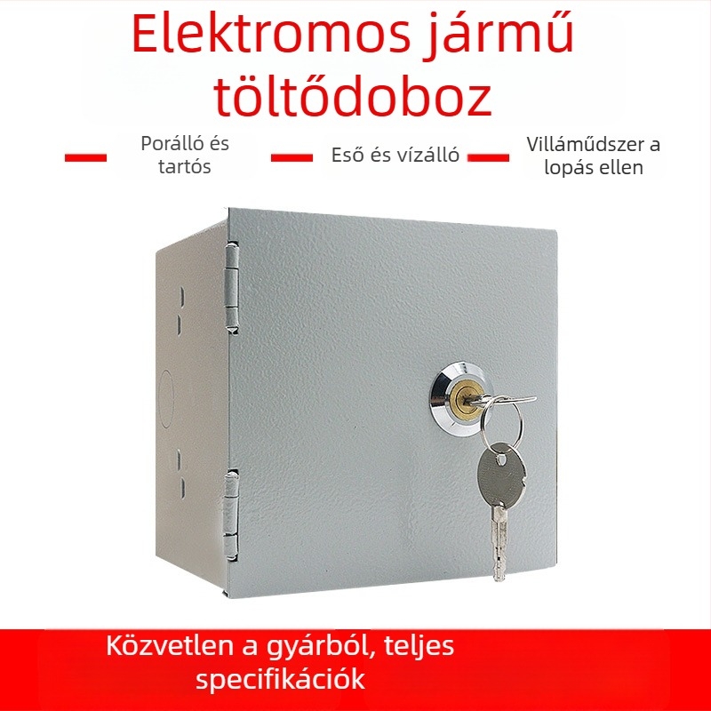 Külső akkumulátor töltődoboz autóhoz zárható fedéllel, lopás elleni védelem, IP45, vas burkolat, 10 A, típus 86