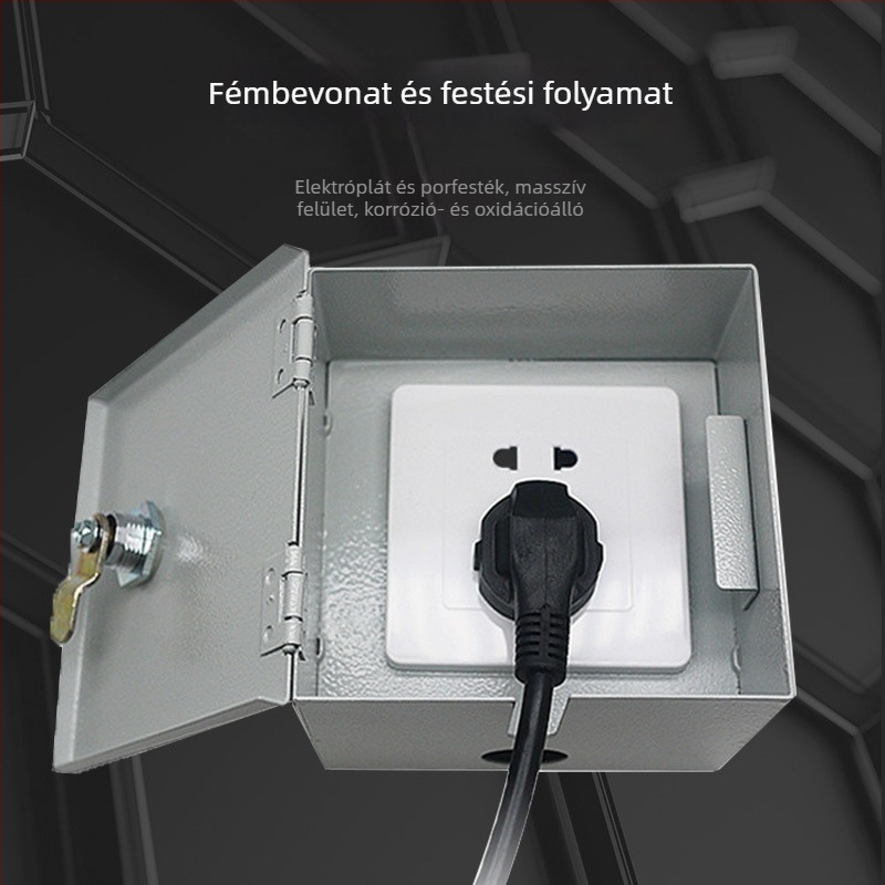 Külső akkumulátor töltődoboz autóhoz zárható fedéllel, lopás elleni védelem, IP45, vas burkolat, 10 A, típus 86