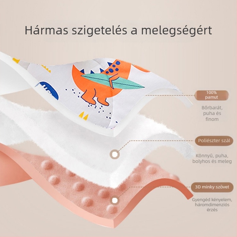 Morciey Négyévszakos baba takaró, vast plüss velúr külsővel és pamut béléssel újszülötteknek