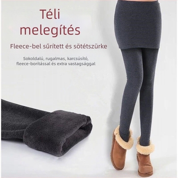 Összevágott egy darab nadrág szoknyával, fleece bélés, vastag téli modell, szoros szabás, 30–50% spandex, GSM 90, tél 2021