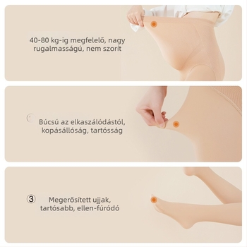 Terhes harisnyanadrág fenékemelés és has-támasz támogatással, vékony négy évszakos, nylon 50–70% + elasztán, 3D mintázat, nude felület