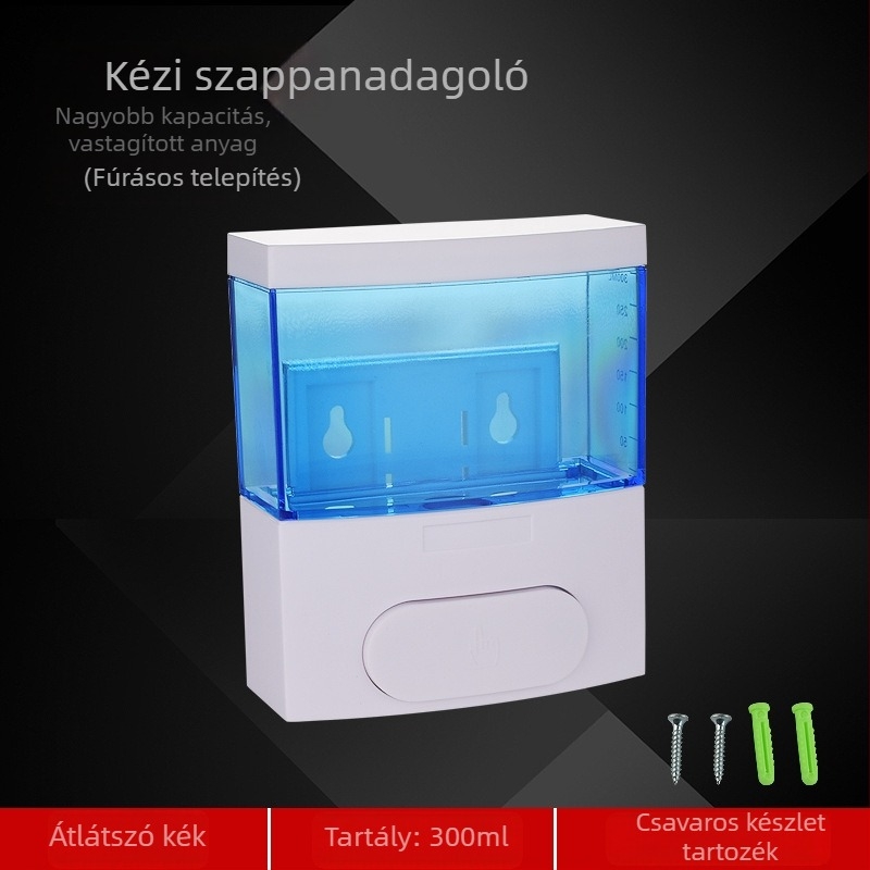 Fali szappanadagoló, ABS műanyagból, kézi nyomású működés, modern dizájn