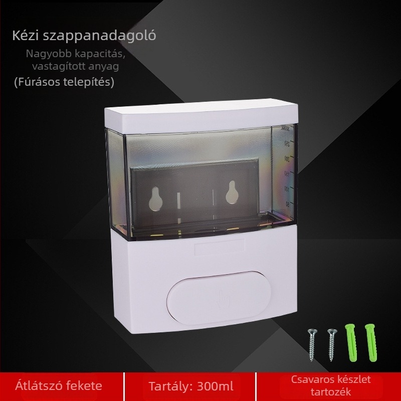Fali szappanadagoló, ABS műanyagból, kézi nyomású működés, modern dizájn