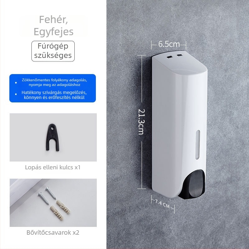 Idas Kézi szappanadagoló kettős fejjel, szállodai fürdőszobába, műanyagból, kézi nyomás, injekciós öntés, modern design