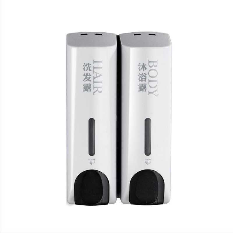 Idas Kézi szappanadagoló kettős fejjel, szállodai fürdőszobába, műanyagból, kézi nyomás, injekciós öntés, modern design