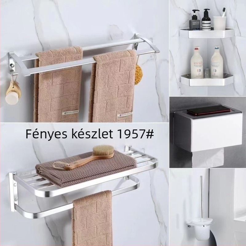 Fürdőszobai törölközőtartó - alumíniumötvözet, spray bevonattal, modern minimalista stílus, Baomu márka, származás Yuyao, Zhejiang