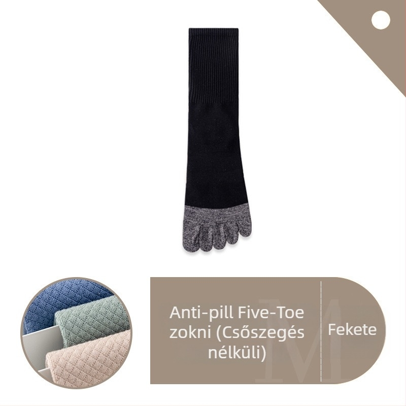 Férfi ötujjú sportzokni középmagas hosszúságú, nedvességelvezető és szagtalanító, pamut 93,4% / spandex 3,7% / nylon 2,9%, színblokkminta