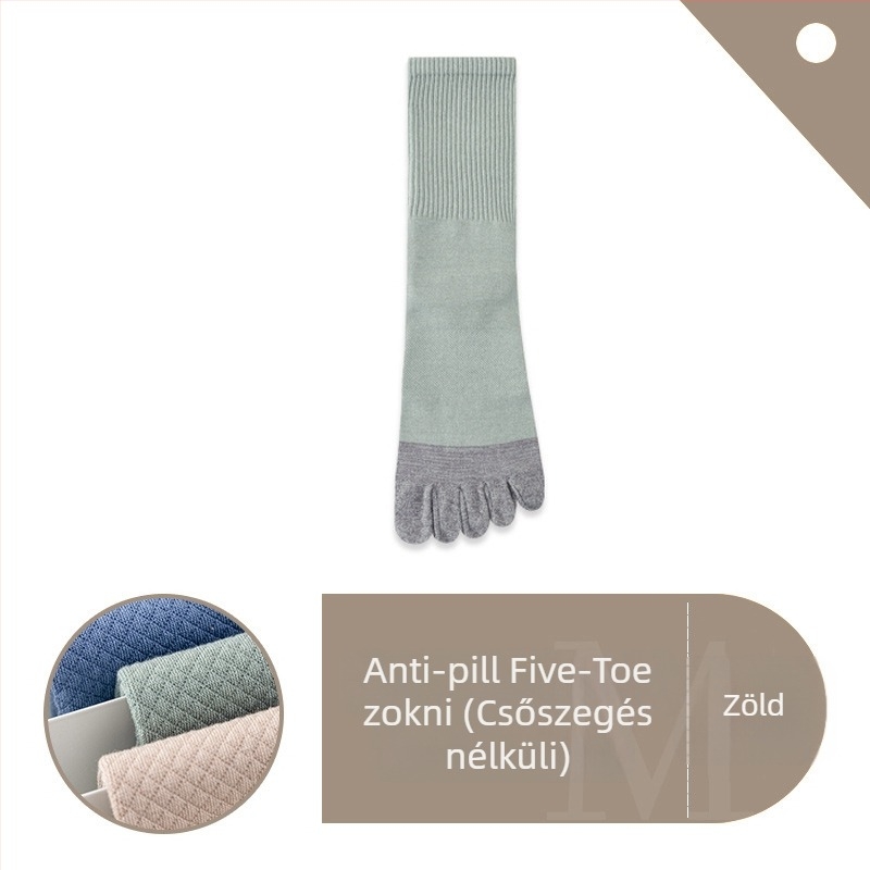 Férfi ötujjú sportzokni középmagas hosszúságú, nedvességelvezető és szagtalanító, pamut 93,4% / spandex 3,7% / nylon 2,9%, színblokkminta