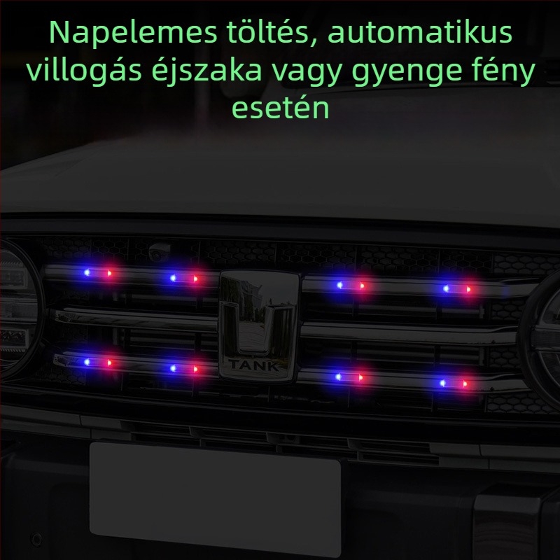 Autó napelemes riasztó LED fény, vezeték nélküli telepítés nélkül, Deep Steam márka, általános kompatibilitás, lélegző dekoratív LED fény