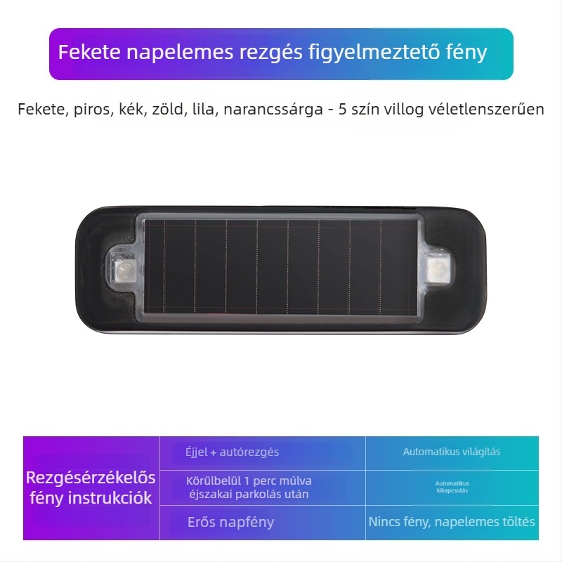 Autó napelemes riasztó LED fény, vezeték nélküli telepítés nélkül, Deep Steam márka, általános kompatibilitás, lélegző dekoratív LED fény