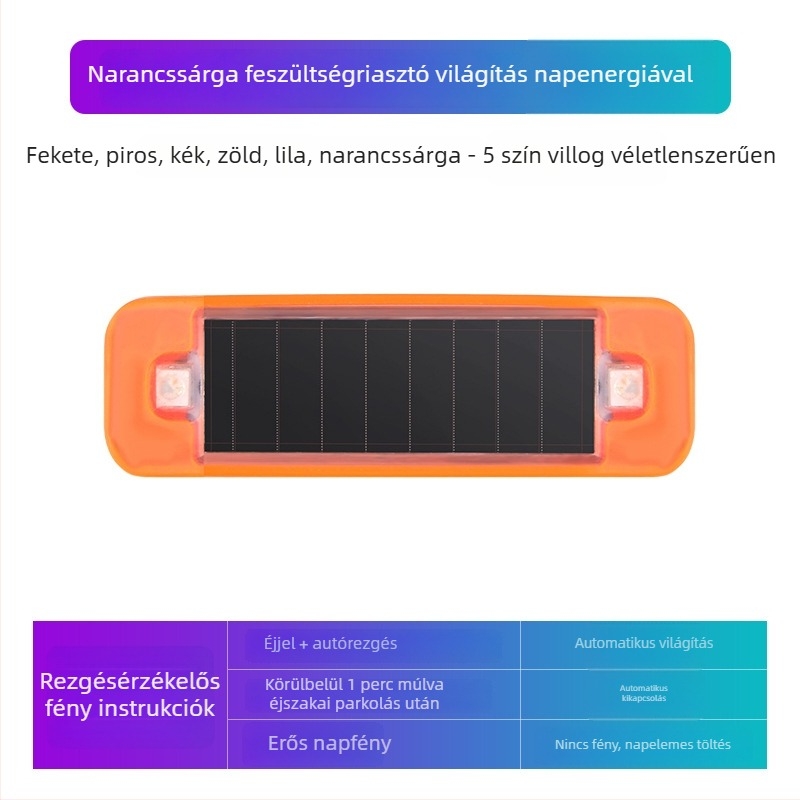 Autó napelemes riasztó LED fény, vezeték nélküli telepítés nélkül, Deep Steam márka, általános kompatibilitás, lélegző dekoratív LED fény