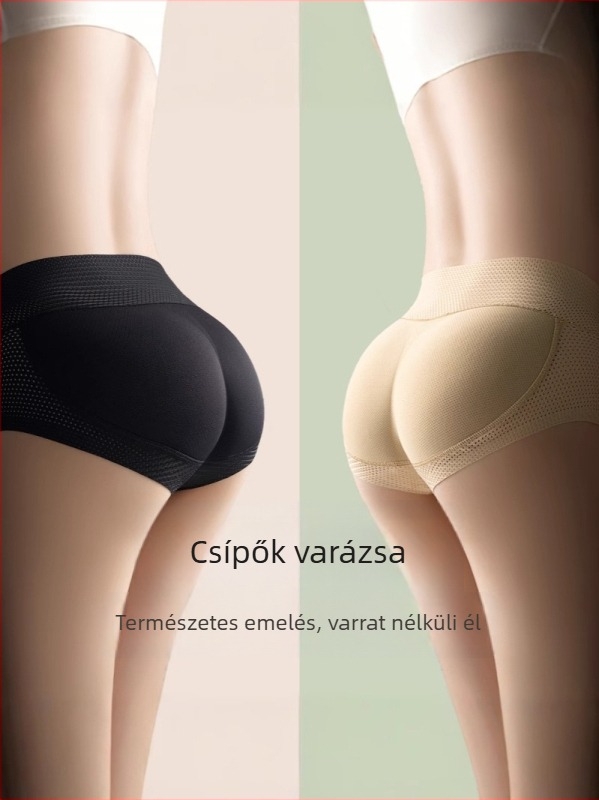 Farokemelős leggings beépített párnával, háromnegyedes hossz, nejlon-poliészter keverék, karcsú szabás, közepes vastagság