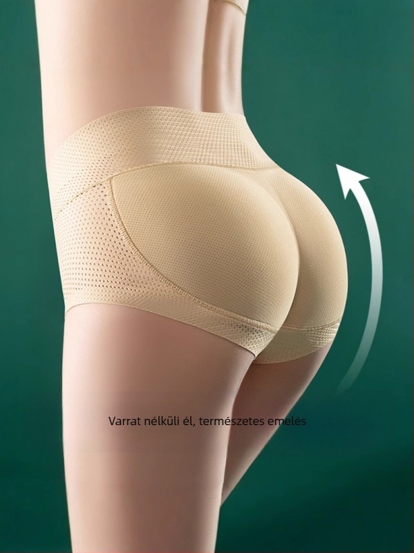 Farokemelős leggings beépített párnával, háromnegyedes hossz, nejlon-poliészter keverék, karcsú szabás, közepes vastagság