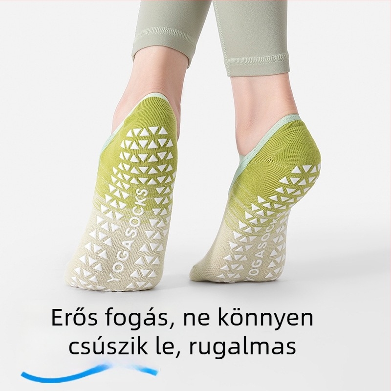 Jóga zokni csúszásmentes gradient mintával, rövid cső fazon, 70% pamut, 168 tűvel készített szövés