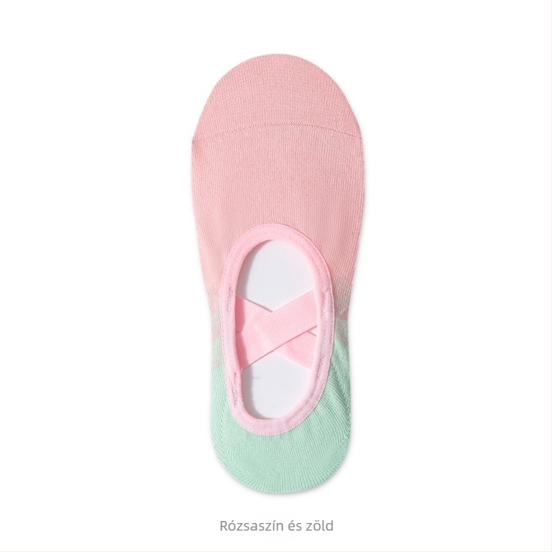 Jóga zokni csúszásmentes gradient mintával, rövid cső fazon, 70% pamut, 168 tűvel készített szövés