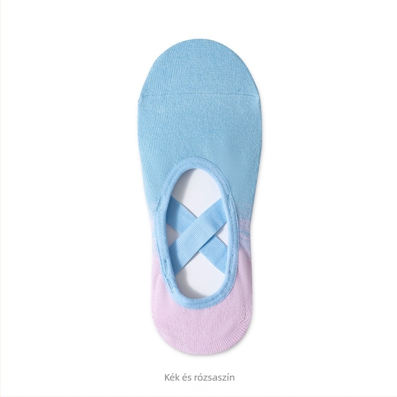 Jóga zokni csúszásmentes gradient mintával, rövid cső fazon, 70% pamut, 168 tűvel készített szövés