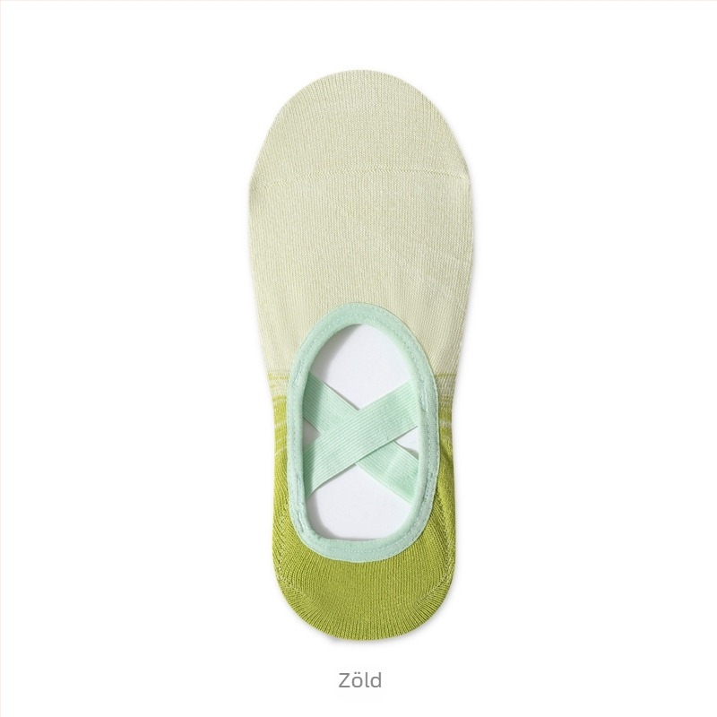 Jóga zokni csúszásmentes gradient mintával, rövid cső fazon, 70% pamut, 168 tűvel készített szövés