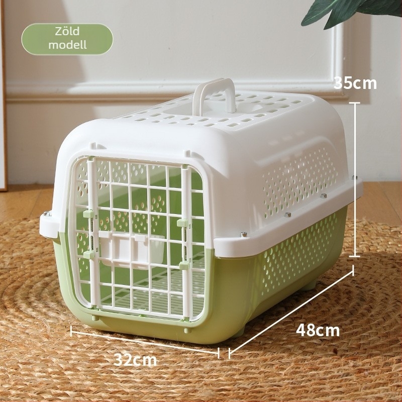 Macska- és kiskutyák szállító doboza - Leemelhető, mosható PP anyagból, egyszínű, 3–5 kg testsúlyú állatok számára