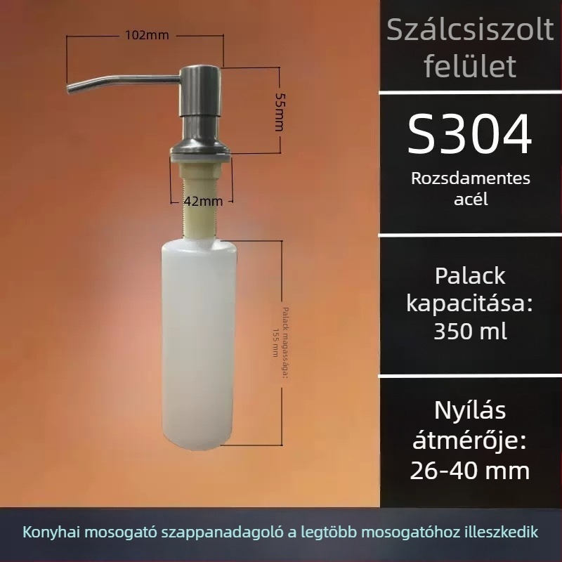Konyhai mosogatóhoz való mosószappan adagoló pumpával, mosogatószer és kézmosáshoz