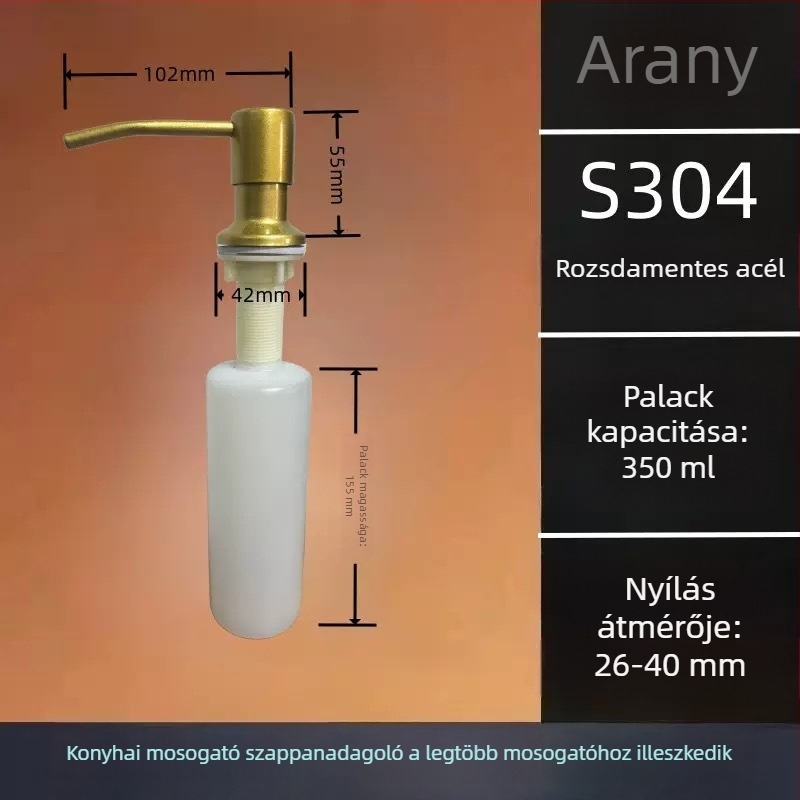 Konyhai mosogatóhoz való mosószappan adagoló pumpával, mosogatószer és kézmosáshoz