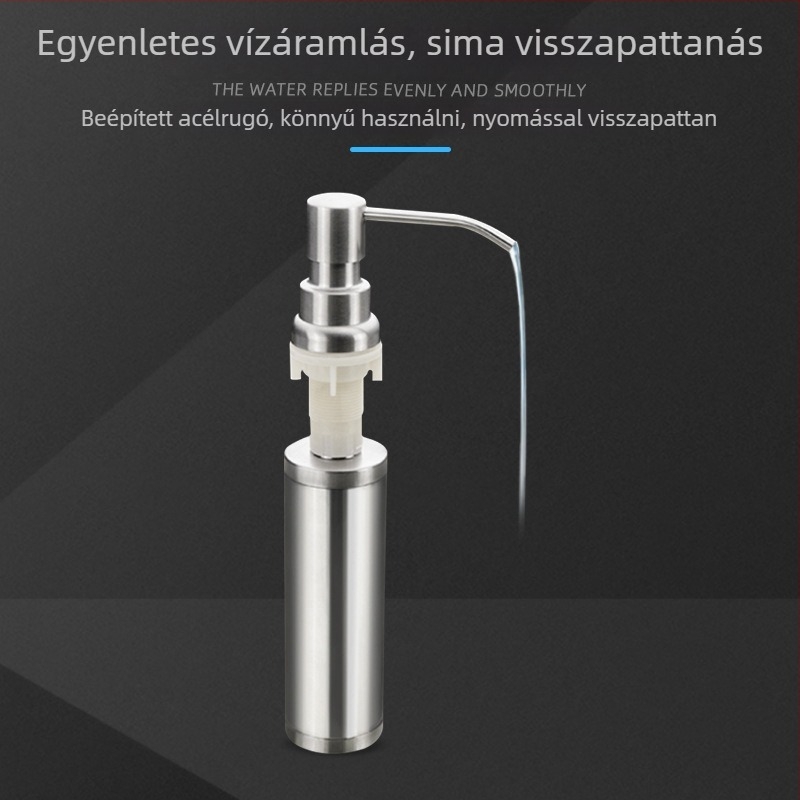 Konyhai mosogató mosószappan adagoló, rozsdamentes acél, modern minimalista stílus, általános célú, CISQU
