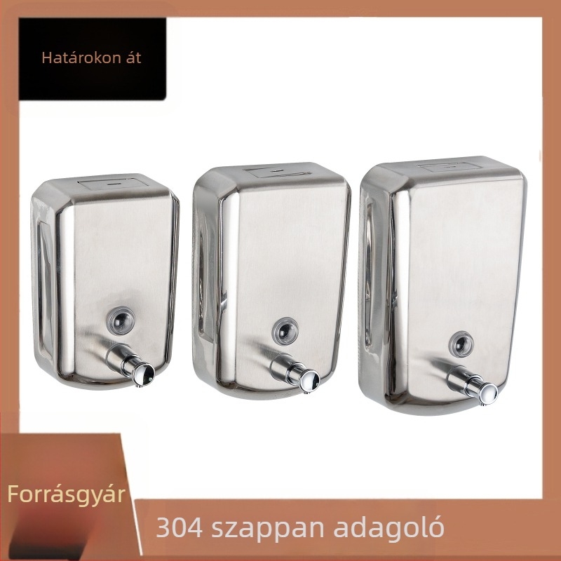Fali szappanadagoló kézi nyomású működéssel, rozsdamentes acél 304, polírozott felület, pajzs alakú forma