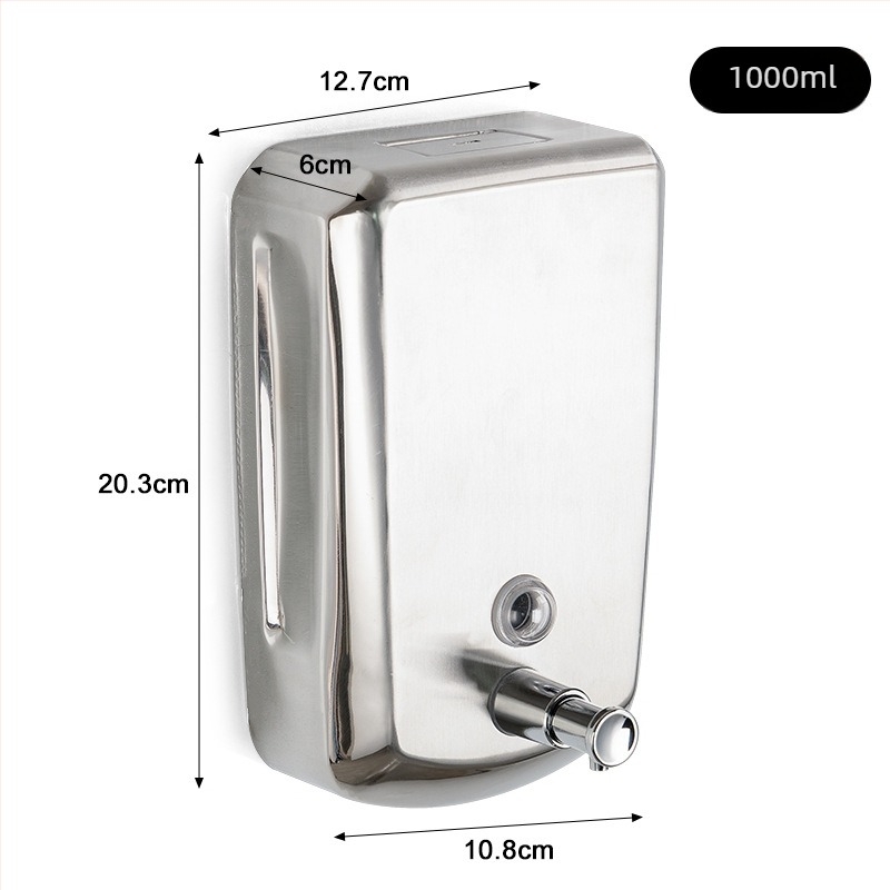 Fali szappanadagoló kézi nyomású működéssel, rozsdamentes acél 304, polírozott felület, pajzs alakú forma