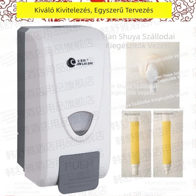 Kinglai falra szerelt kézi nyomású szappanadagoló, műanyagból, 1000 ml kapacitású, samponhoz és tusfürdőhöz