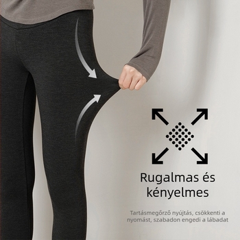 Kasmír és akril 30–50% keverékű nadrág, rövid hossz, magas derekú, egyenes szabású, vastag és meleg