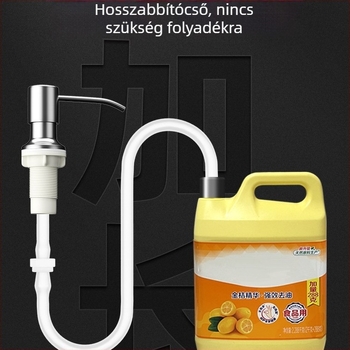 Rozsdamentes acél konyhai mosogatószer-adagoló hosszabbítócsővel, modell TS-SD007-1G, 0.4 kg