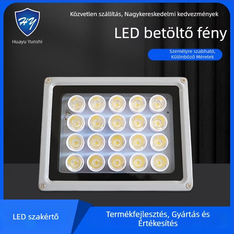LED kiegészítő világítás megfigyelőkamerákhoz út- és parkoló területeken — IP66, 12V/AC24V/AC220V, 15–100W, 2400–4200 lm