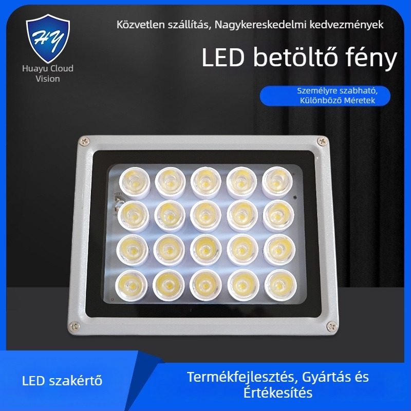 LED kiegészítő világítás megfigyelőkamerákhoz út- és parkoló területeken — IP66, 12V/AC24V/AC220V, 15–100W, 2400–4200 lm