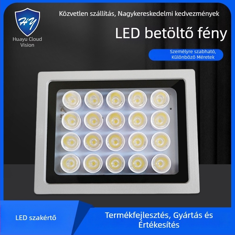 LED kiegészítő világítás megfigyelőkamerákhoz út- és parkoló területeken — IP66, 12V/AC24V/AC220V, 15–100W, 2400–4200 lm