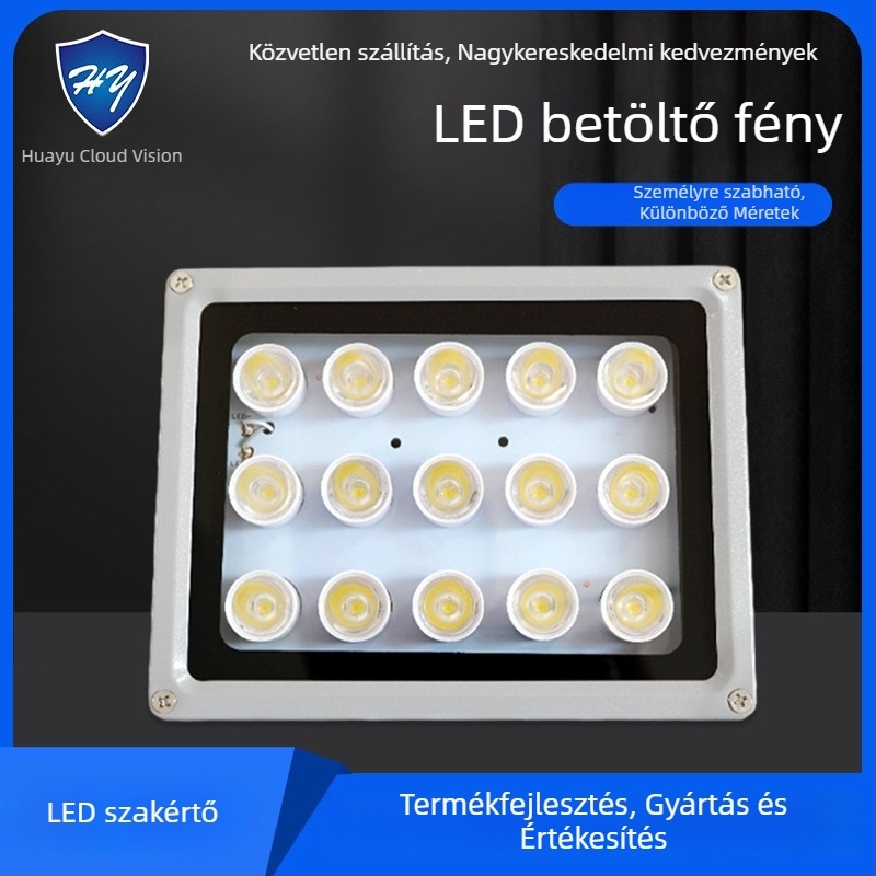 LED kiegészítő világítás megfigyelőkamerákhoz út- és parkoló területeken — IP66, 12V/AC24V/AC220V, 15–100W, 2400–4200 lm