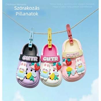 Gyerekeknek Bunny-Hole strandcipő, PVC felsőrész, légáteresztő, puha talp, uniszex, 2026 tavasz