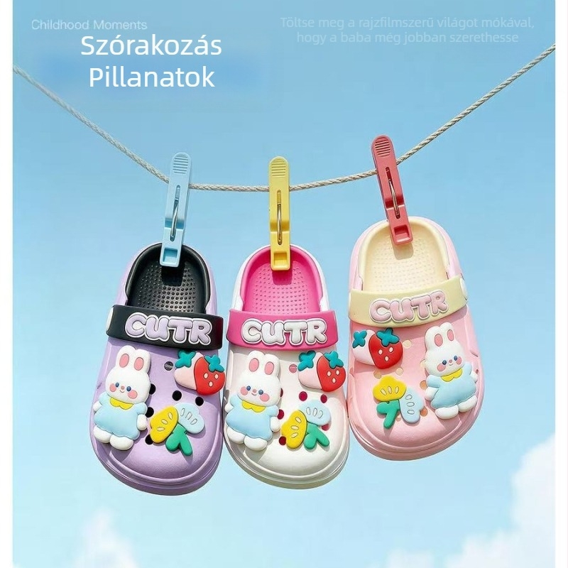 Gyerekeknek Bunny-Hole strandcipő, PVC felsőrész, légáteresztő, puha talp, uniszex, 2026 tavasz